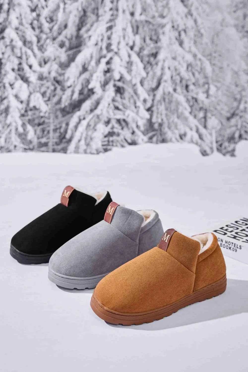 Letter M Suede Round Toe Slippers for a perfect OOTD – dress to impress outfits from Amexza