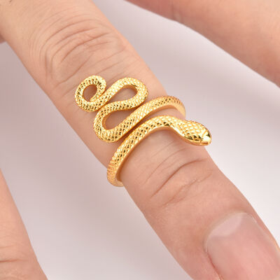 925 Sterling Silver Snake Shape Ring Gold 7 for a perfect OOTD – dress to impress outfits from Amexza