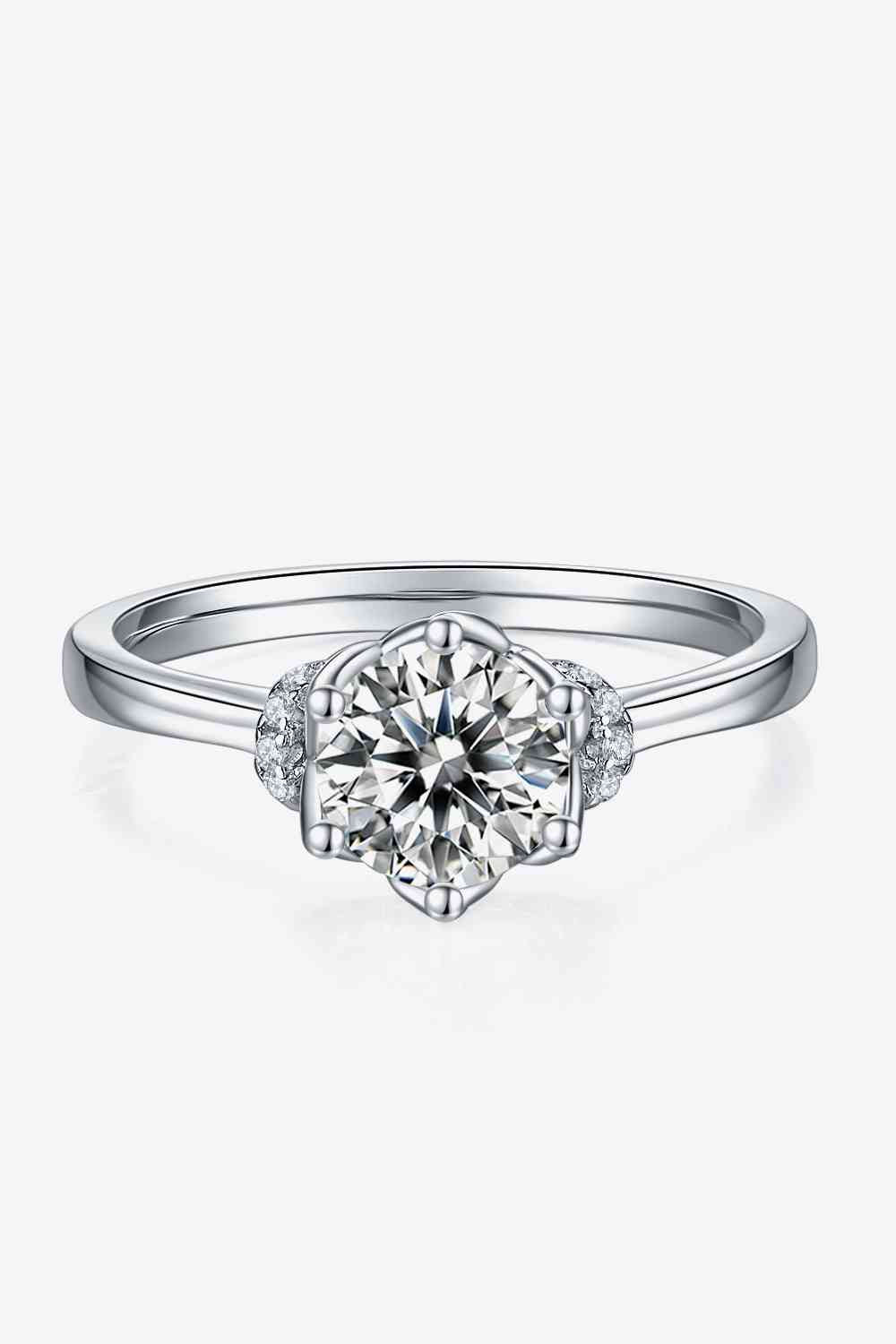 1 Carat Moissanite 925 Sterling Silver Ring for a perfect OOTD – dress to impress outfits from Amexza