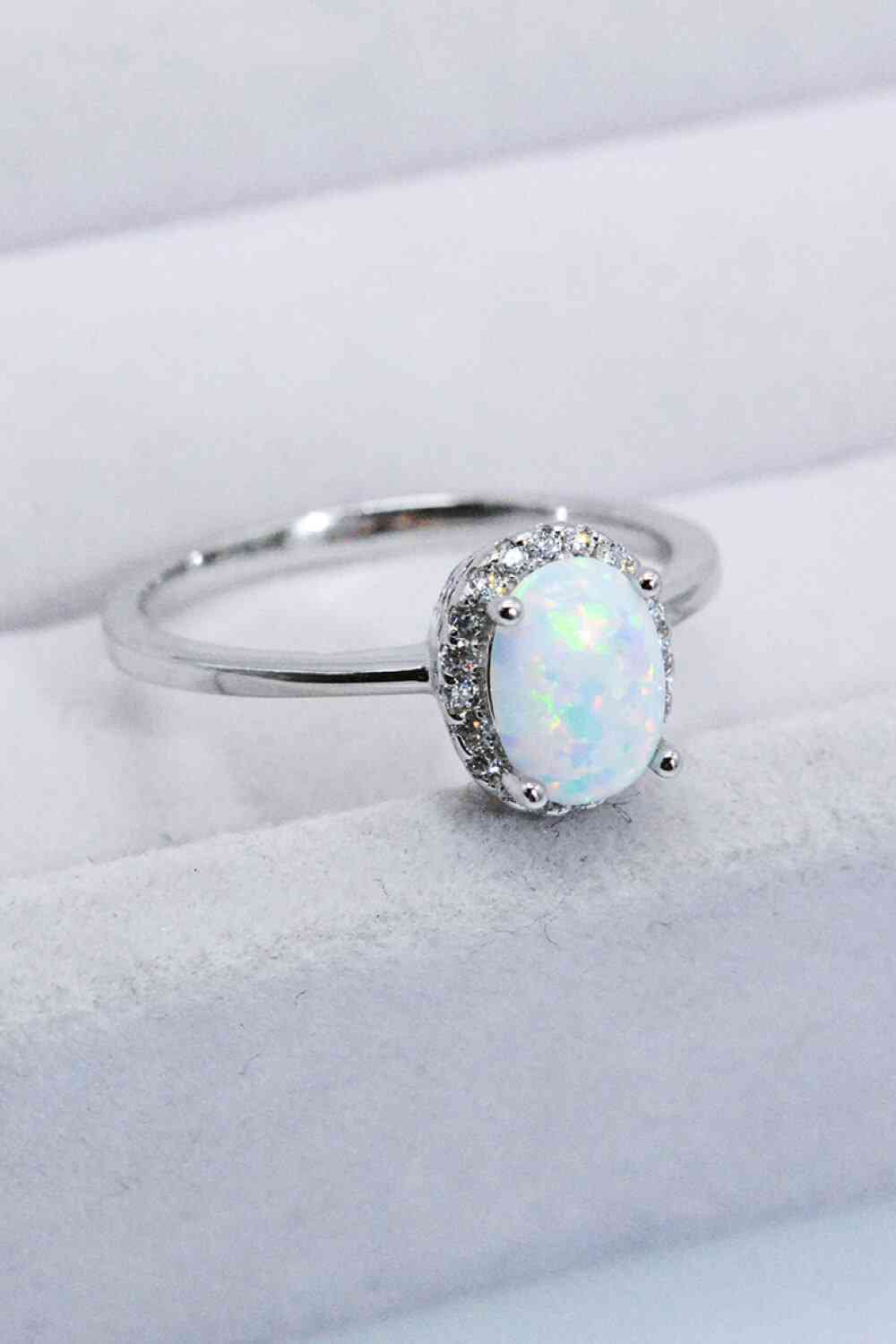 925 Sterling Silver 4-Prong Opal Ring for a perfect OOTD – dress to impress outfits from Amexza