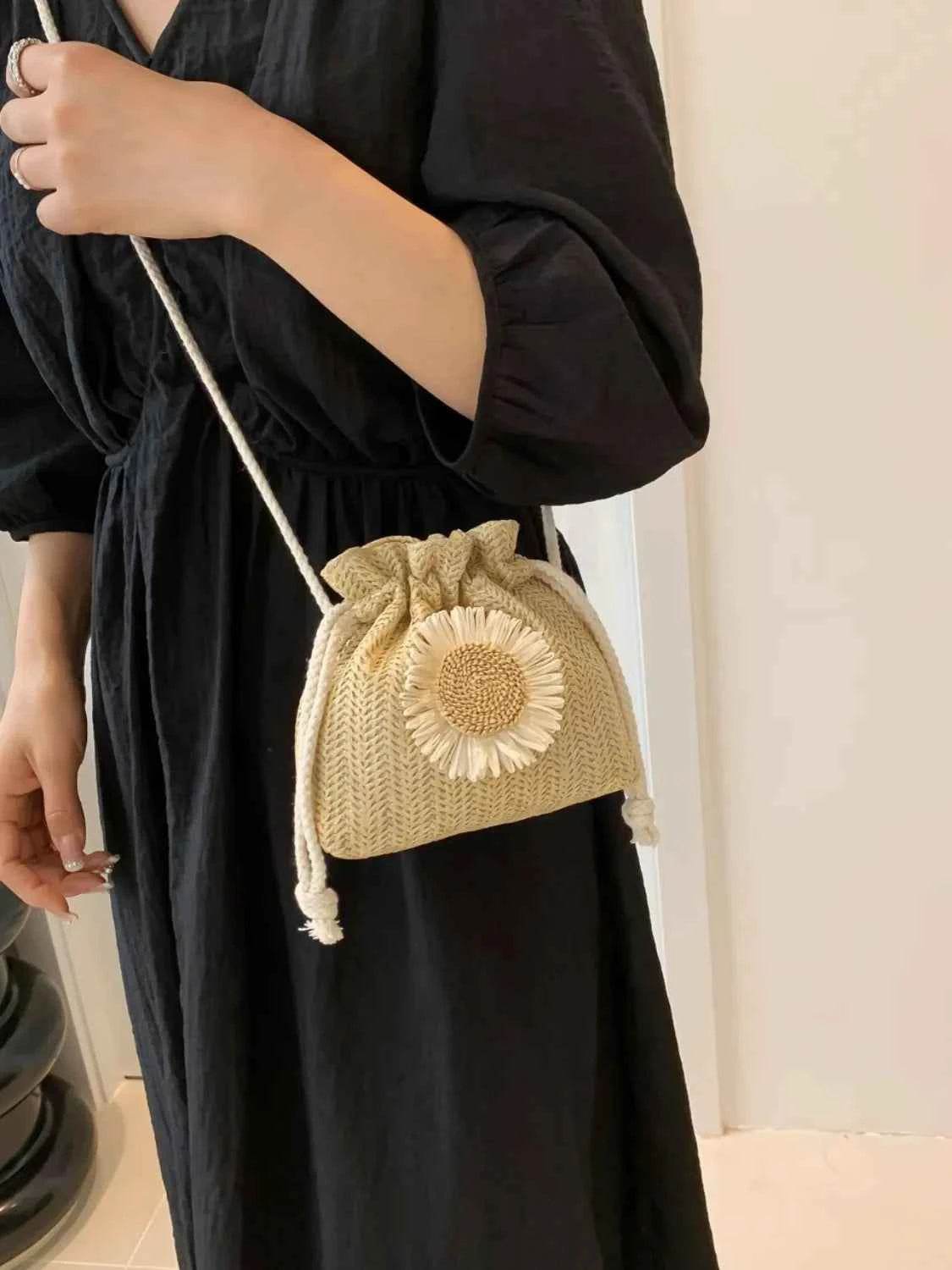 Sunflower Drawstring Bucket Bag Khaki One Size for a perfect OOTD – dress to impress outfits from Amexza