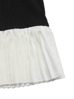 Two Tone Pleated Long Sleeve Shirt Dress