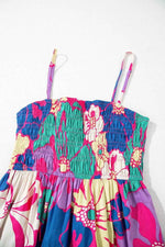 Floral Print Shirred Spaghetti Strap Loose Maxi Dress for a perfect OOTD – dress to impress outfits from Amexza