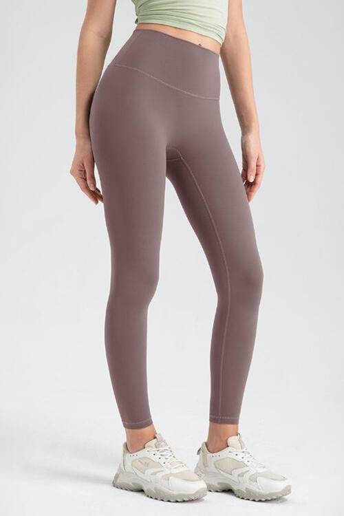 Wide Waistband High Waist Sport Leggings - Amexza