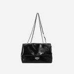 Textured PU Leather Shoulder Bag Black One Size for a perfect OOTD – dress to impress outfits from Amexza