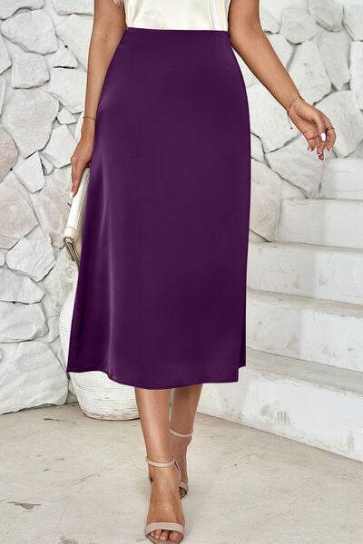 Lovelet High Waist Midi Skirt Violet for a perfect OOTD – dress to impress outfits from Amexza