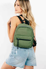 Fame Adjustable Strap Nylon Backpack Bag Olive One Size for a perfect OOTD – dress to impress outfits from Amexza