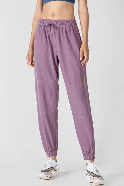 Basic Bae Drawstring Joggers with Pockets Lilac for a perfect OOTD – dress to impress outfits from Amexza