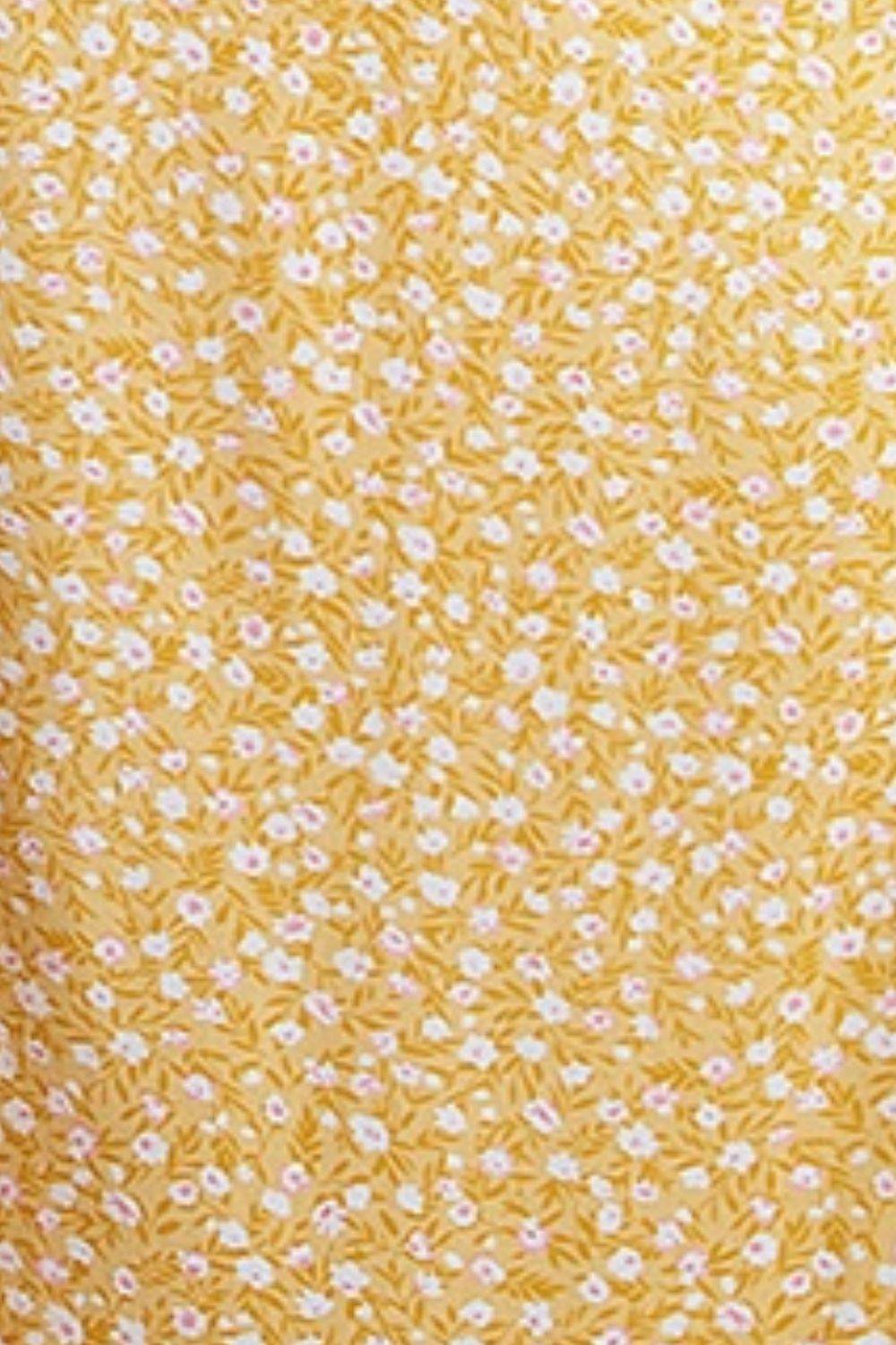 Smocked Printed Square Neck Maxi Cami Dress - Amexza