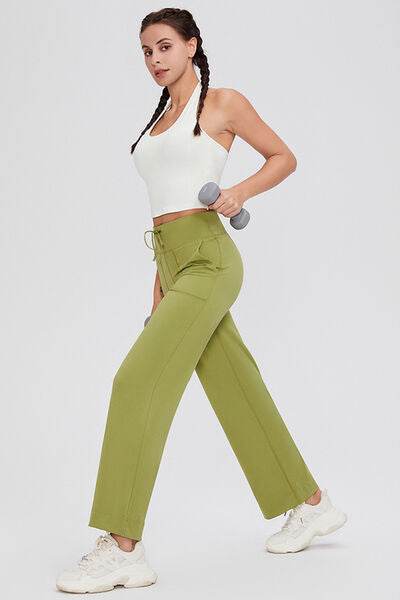 Basic Bae Full Size Drawstring High Waist Pants with Pockets for a perfect OOTD – dress to impress outfits from Amexza