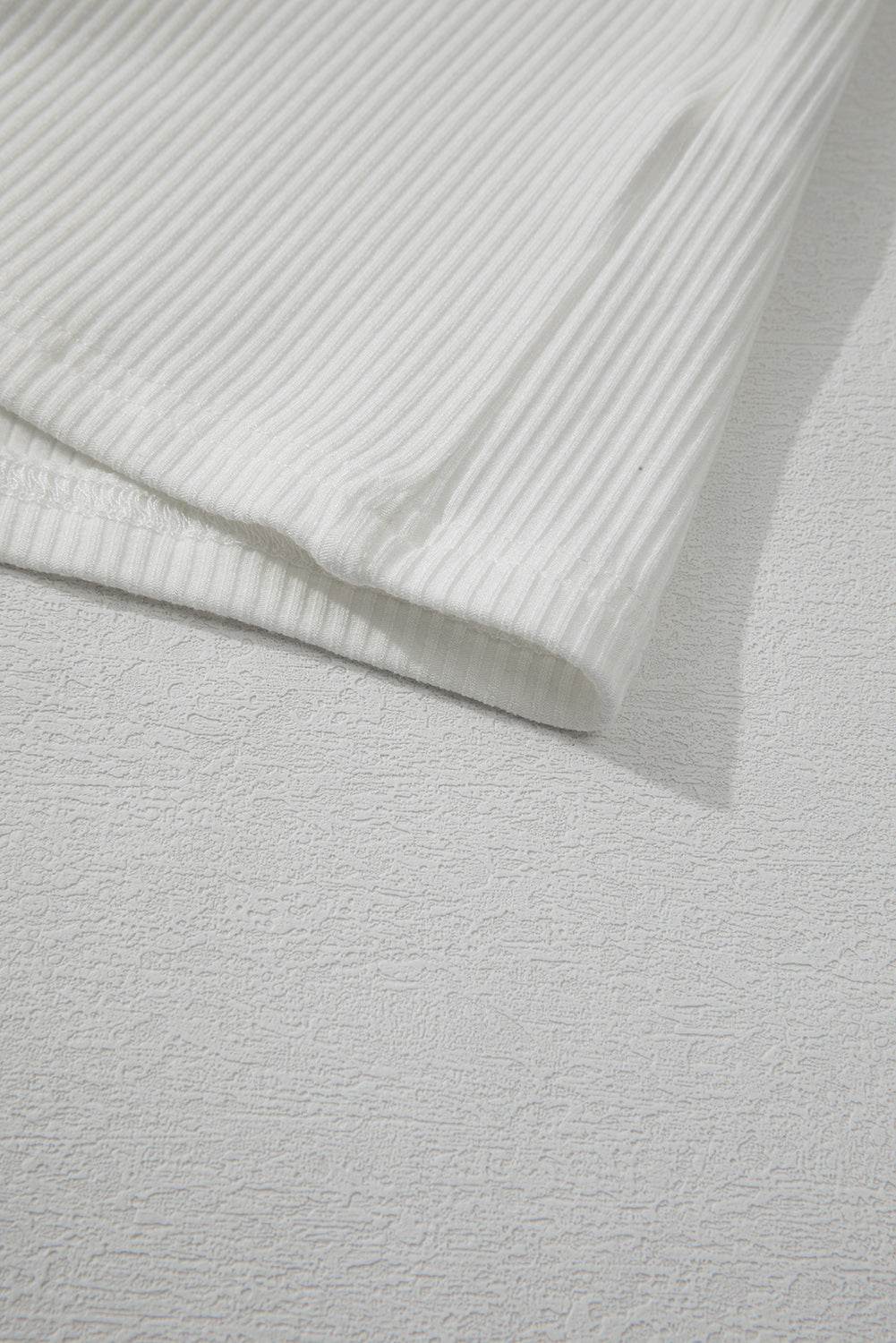 Lace Detail Drop Sleeve Ribbed Top for a perfect OOTD – dress to impress outfits from Amexza