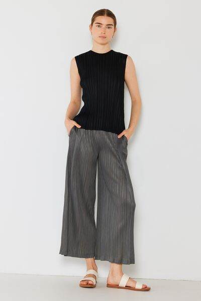 Marina West Swim Pleated Wide-Leg Pants with Side Pleat Detail Deep Gray for a perfect OOTD – dress to impress outfits from Amexza