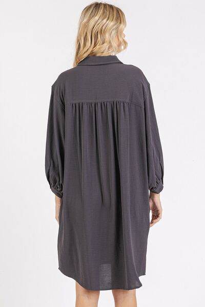 Mittoshop Airflow 3/4 Sleeve Buttoned Shirt Mini Dress for a perfect OOTD – dress to impress outfits from Amexza