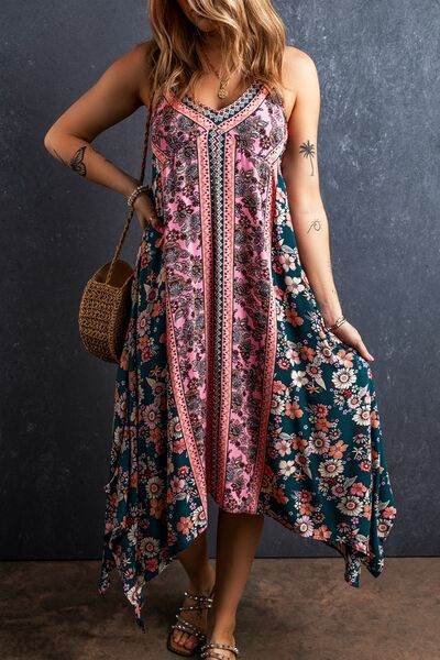 Printed V-Neck Midi Cami Dress for a perfect OOTD – dress to impress outfits from Amexza