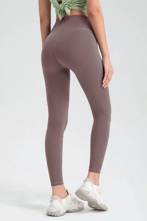 Wide Waistband High Waist Sport Leggings - Amexza