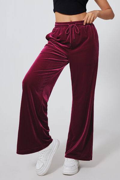 Drawstring Wide Leg Active Pants for a perfect OOTD – dress to impress outfits from Amexza