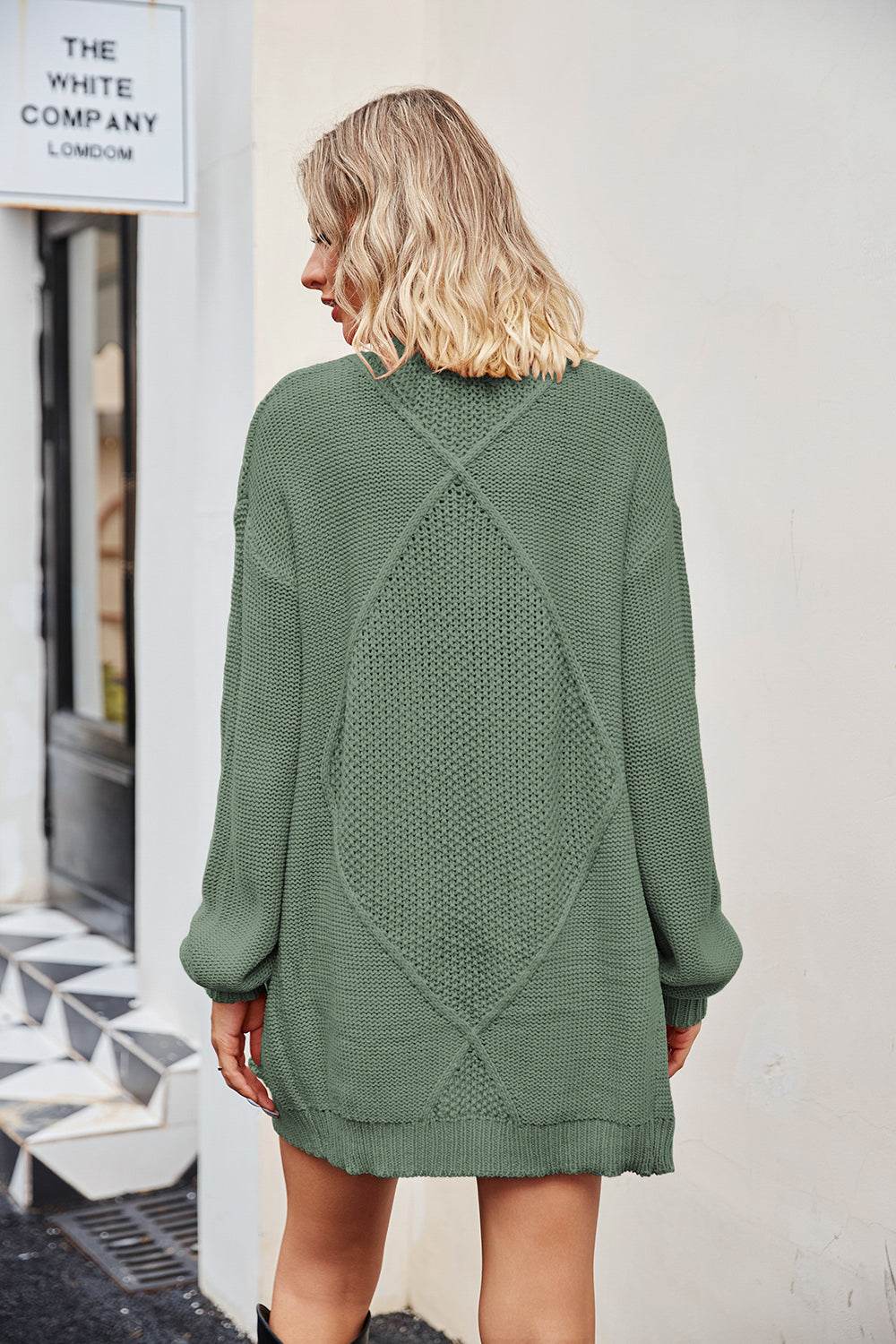 Open Front Cardigan with Pockets - Amexza