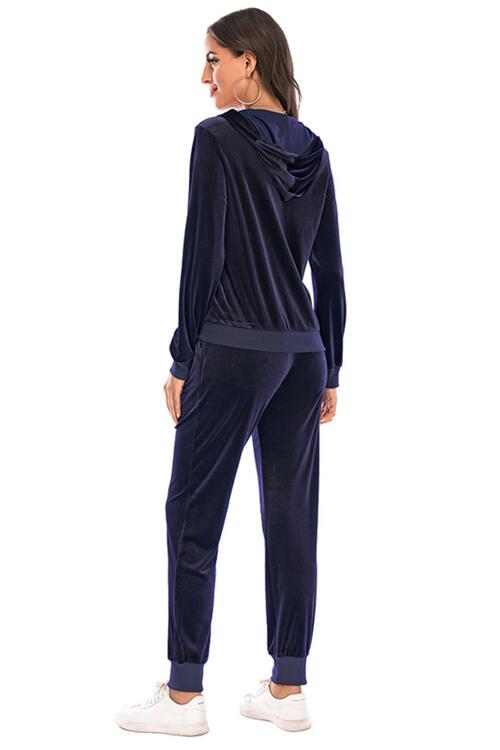 Zip-Up Hooded Jacket and Pants Set for a perfect OOTD – dress to impress outfits from Amexza