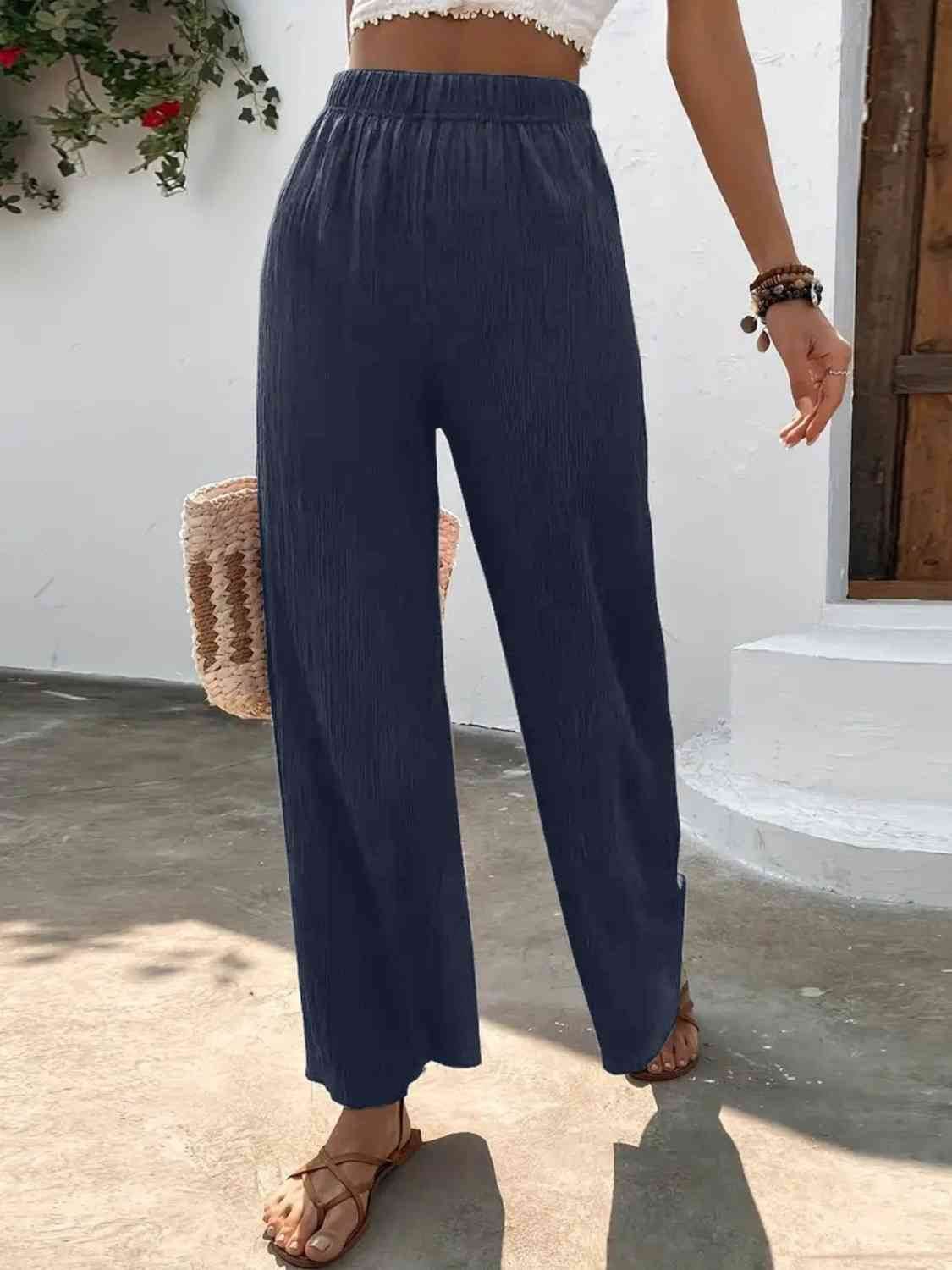 Full Size High Waist Wide Leg Pants for a perfect OOTD – dress to impress outfits from Amexza