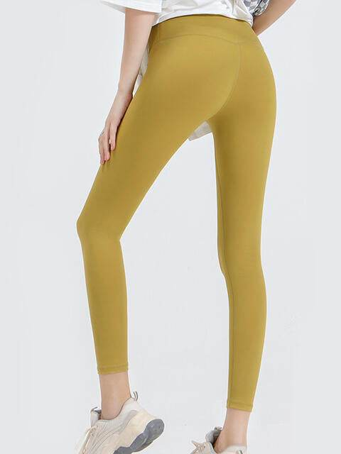 Wide Waistband Sports Leggings - Amexza