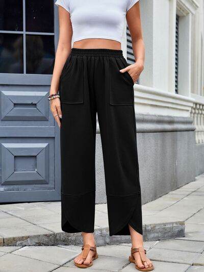 Lovelet Elastic Waist Wide Leg Pants for a perfect OOTD – dress to impress outfits from Amexza