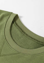 Solid Color Round Neck Long Sleeve Sweatshirt for a perfect OOTD – dress to impress outfits from Amexza