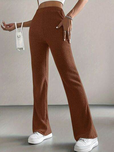 High Waist Bootcut Pants - Amexza