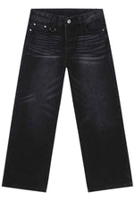 Wide Straight Jeans with Pockets Dark for a perfect OOTD – dress to impress outfits from Amexza