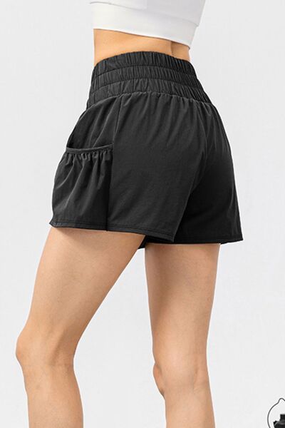 Elastic Waist Pocketed Active Shorts for a perfect OOTD – dress to impress outfits from Amexza