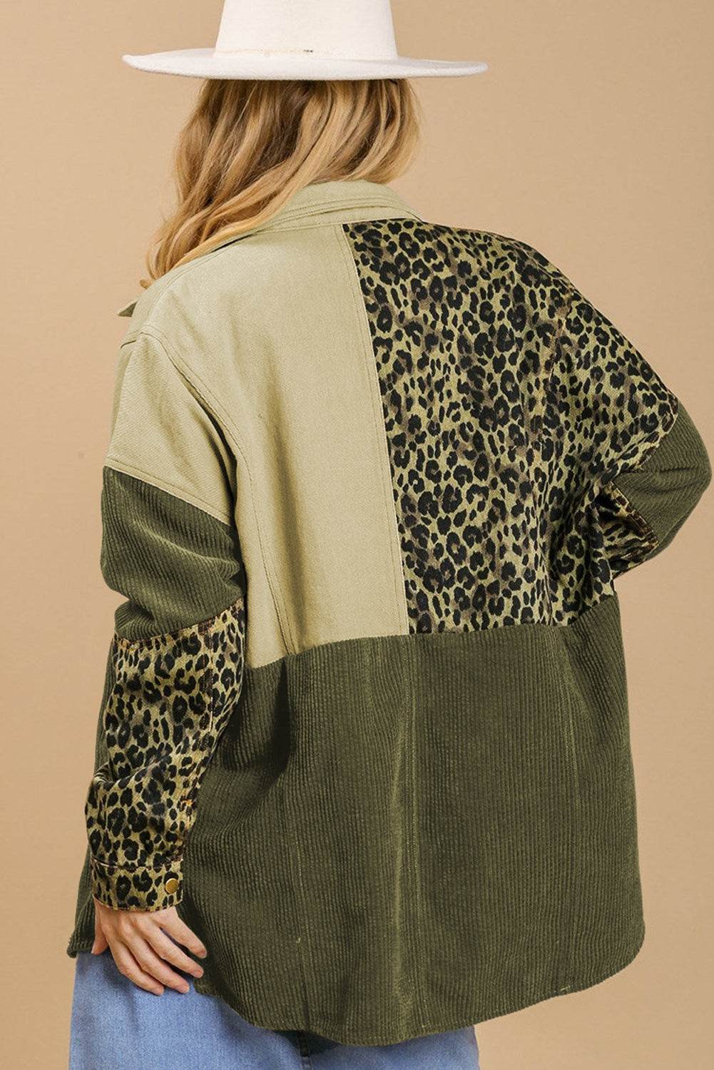 High-Low Leopard Snap Down Shacket for a perfect OOTD – dress to impress outfits from Amexza