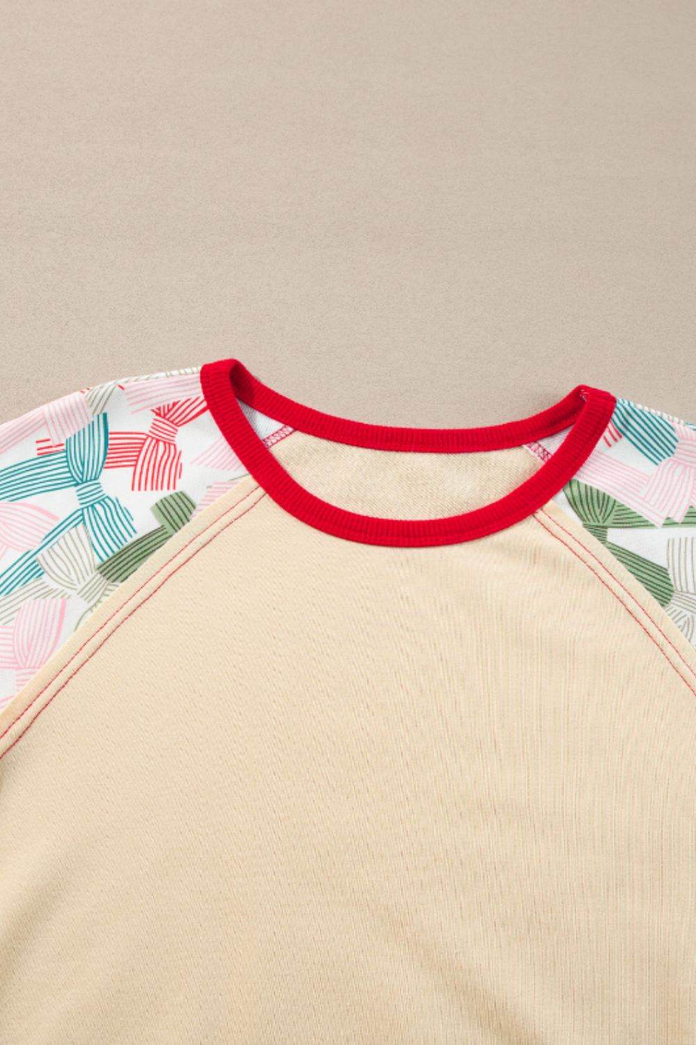 Printed Round Neck Long Sleeve Sweatshirt for a perfect OOTD – dress to impress outfits from Amexza