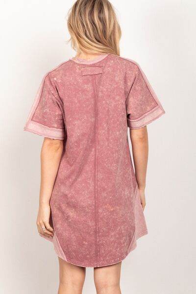 VERY J Short Sleeve V-Neck Tee Dress for a perfect OOTD – dress to impress outfits from Amexza