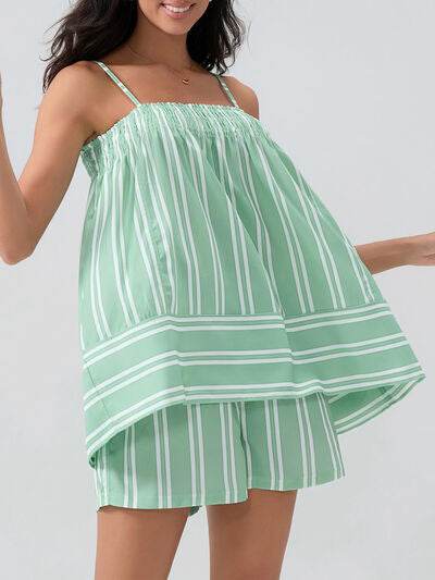 Smocked Square Neck Cami and Shorts Set for a perfect OOTD – dress to impress outfits from Amexza