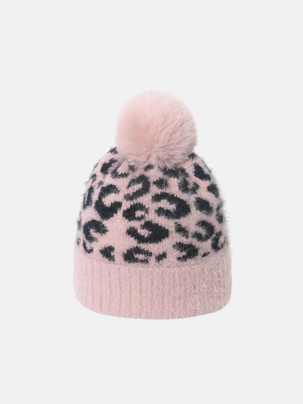 Leopard Hat with Pompom Blush Pink One Size for a perfect OOTD – dress to impress outfits from Amexza