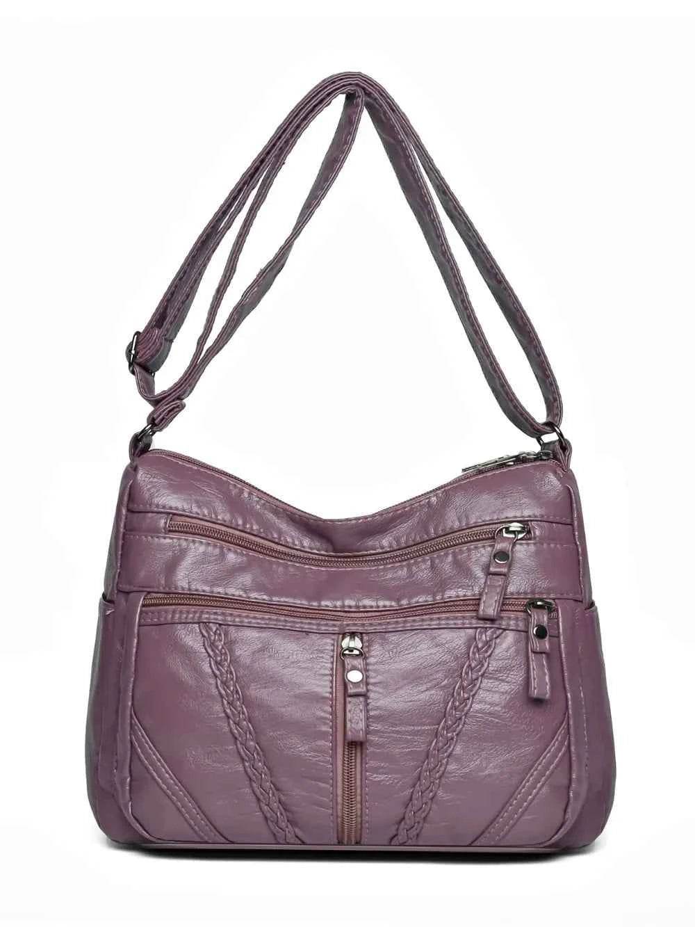 Adjustable Strap PU Leather Shoulder Bag Mauve One Size for a perfect OOTD – dress to impress outfits from Amexza
