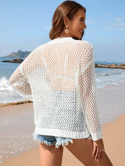 Heart Openwork Long Sleeve Cover-Up for a perfect OOTD – dress to impress outfits from Amexza