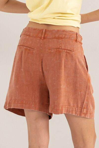 HYFVE High Waist Pleated Linen Shorts for a perfect OOTD – dress to impress outfits from Amexza