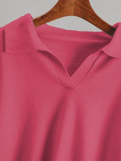 Johnny Collar Long Sleeve Top and Pants Sweater Set for a perfect OOTD – dress to impress outfits from Amexza