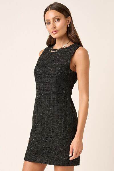 Mittoshop Tweed Sleeveless Mini Dress for a perfect OOTD – dress to impress outfits from Amexza