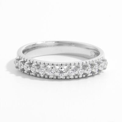 925 Sterling Silver Inlaid Zircon Ring Silver for a perfect OOTD – dress to impress outfits from Amexza