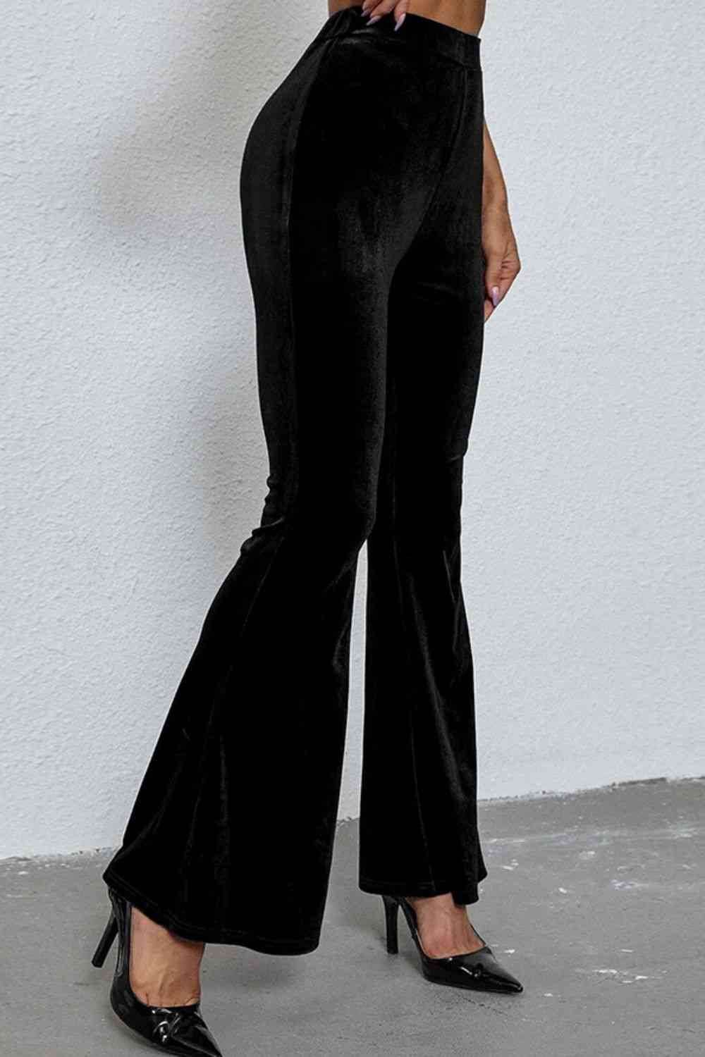 High Waist Flare Leg Pants - Amexza