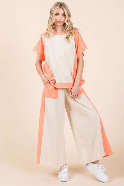 Mittoshop Color Block Wide Leg Pants for a perfect OOTD – dress to impress outfits from Amexza