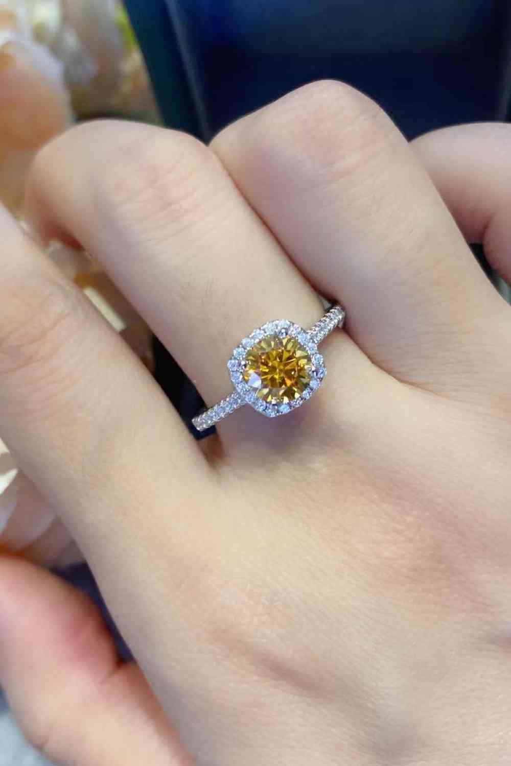 Feel Your Love 3 Carat Moissanite Ring Yellow for a perfect OOTD – dress to impress outfits from Amexza