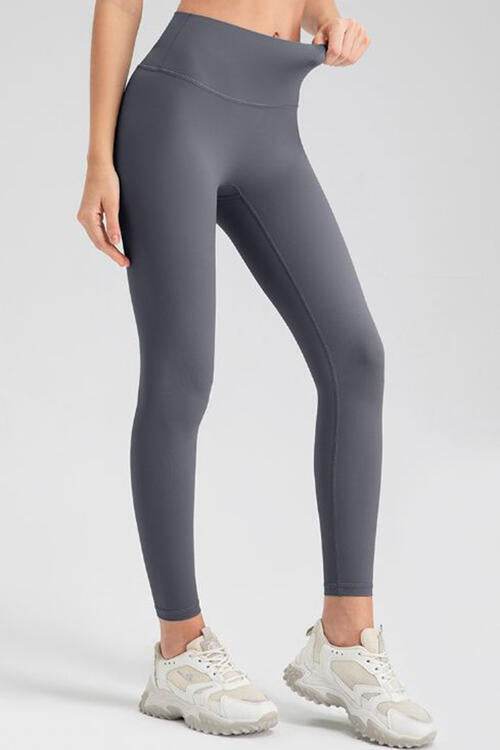 Wide Waistband Sport Leggings - Amexza