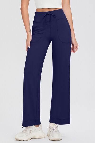 Basic Bae Full Size Drawstring High Waist Pants with Pockets - Amexza