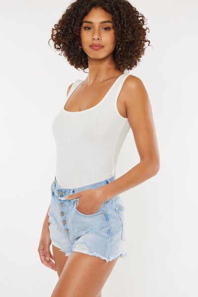 Kancan Distressed Button Fly Denim Shorts for a perfect OOTD – dress to impress outfits from Amexza