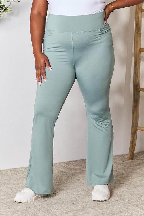 Heimish Full Size Wide Waistband Sports Pants Sage for a perfect OOTD – dress to impress outfits from Amexza