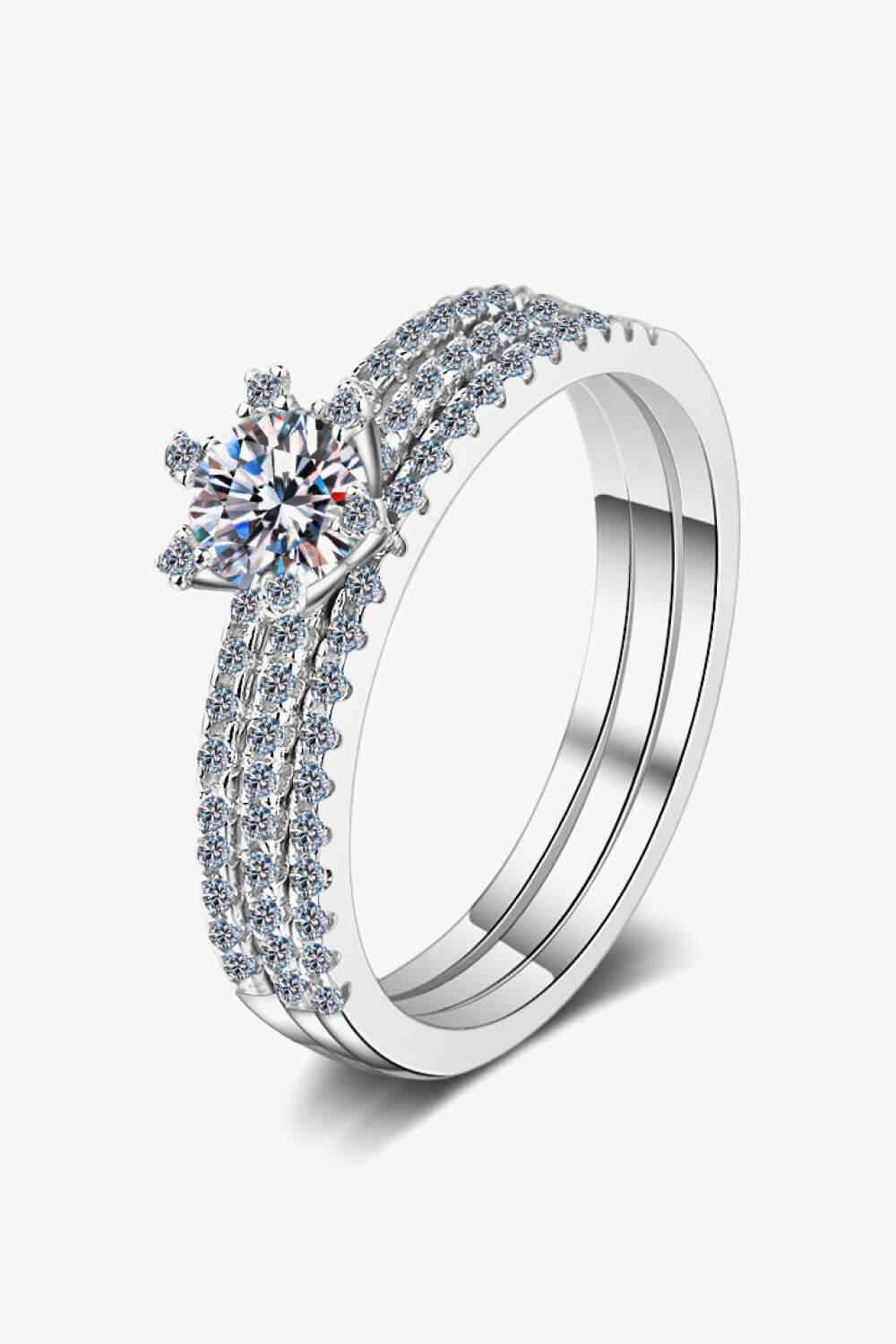 1 Carat Moissanite 925 Sterling Silver Ring Silver for a perfect OOTD – dress to impress outfits from Amexza