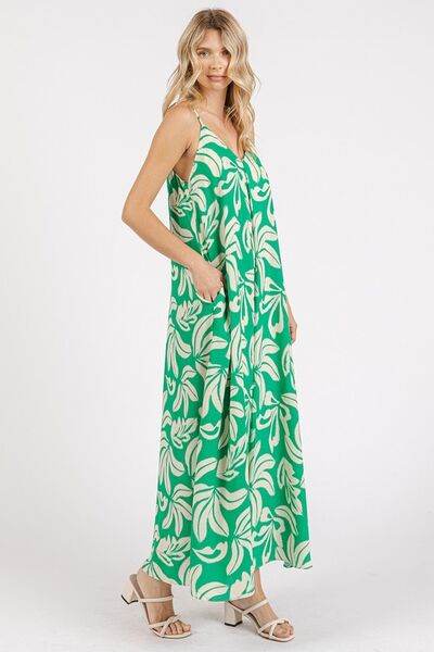 Mittoshop Printed V-Neck Maxi Cami Dress with Pockets for a perfect OOTD – dress to impress outfits from Amexza