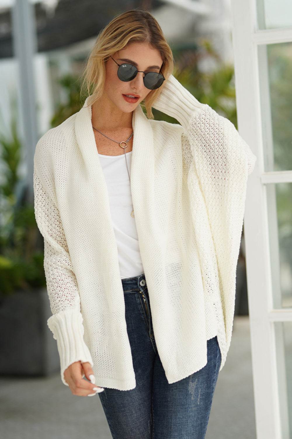 Open Front Batwing Sleeve Cardigan for a perfect OOTD – dress to impress outfits from Amexza